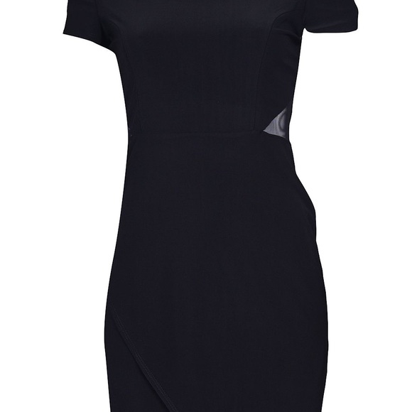 Bebe dress off the shoulder sexy illusion side cutouts mini black womens size 12 - Picture 10 of 15